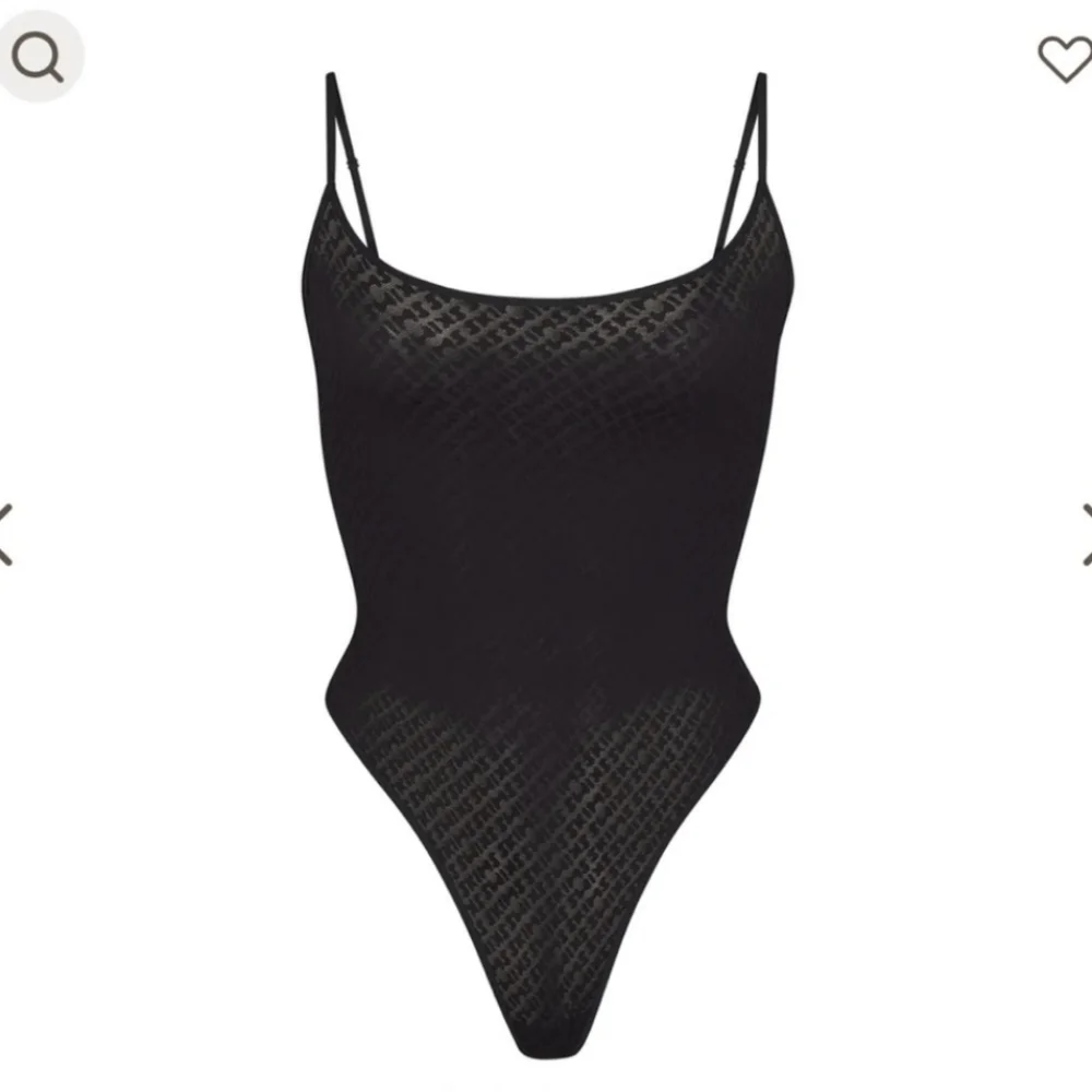 NWT - SKIMS black mesh logo bodysuit S - Picture 11 of 13